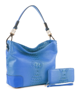 Crocodile Skin Hobo Handbag BW-1470A BLUE